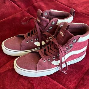 Vans Women's Maroon High-Top Sneakers